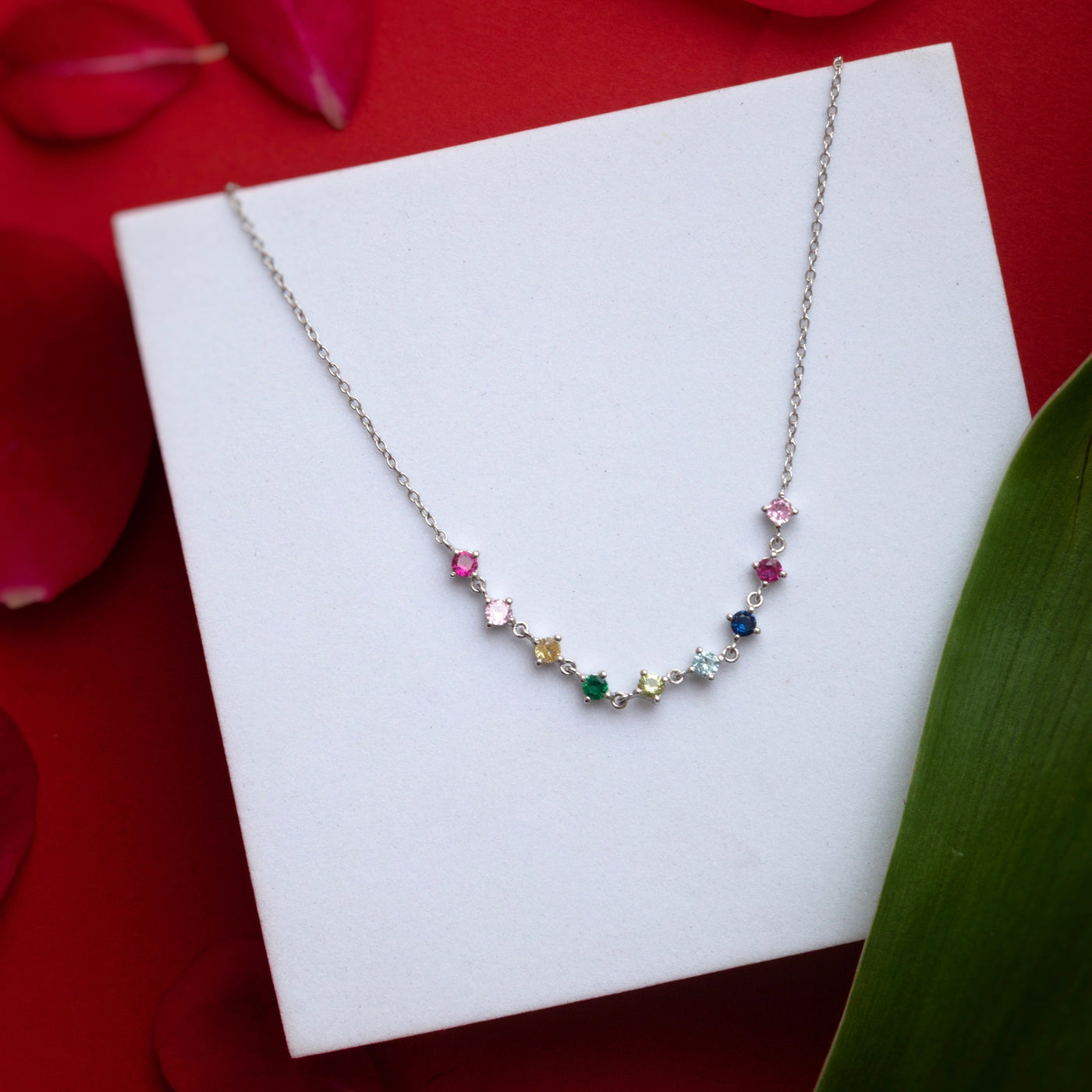 Rainbow Radiance Sterling Silver Necklace