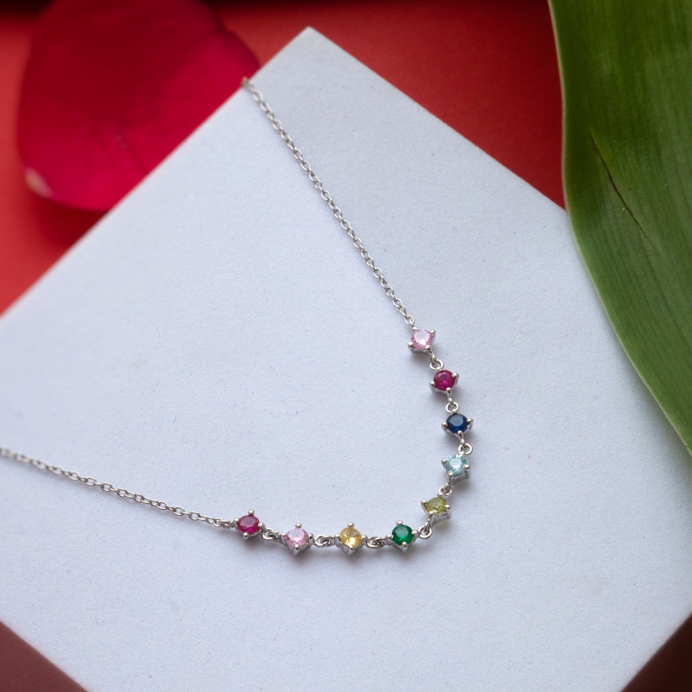Rainbow Radiance Sterling Silver Necklace