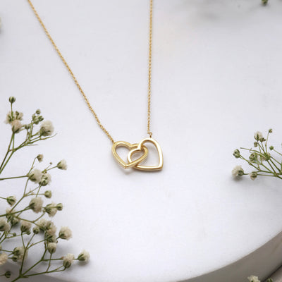Double Heart Sterling Silver Necklace