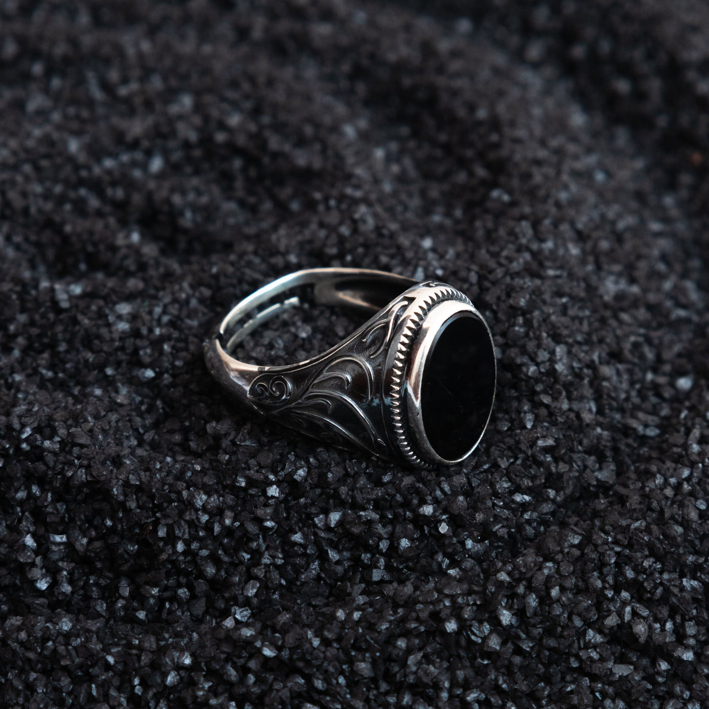 Classic Oxidised Sterling Silver Ring for Him