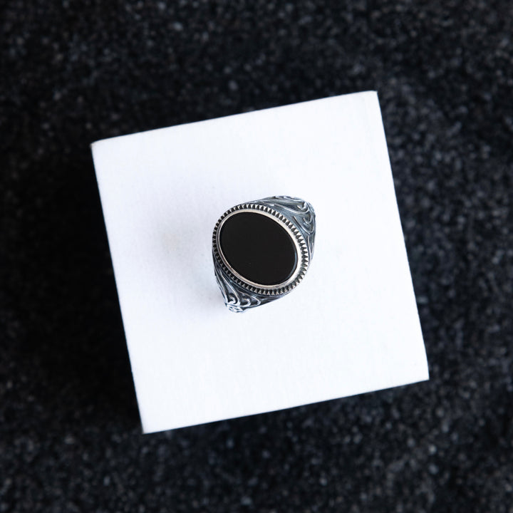 Classic Oxidised Sterling Silver Ring for Him
