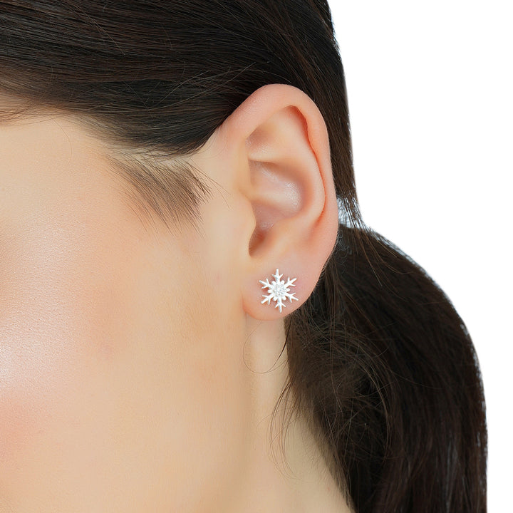 Snowflake Sterling Silver Studs