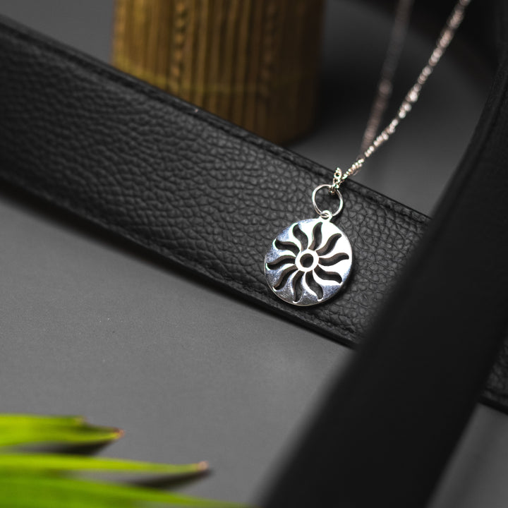 Sun Sterling Silver Necklace For Him