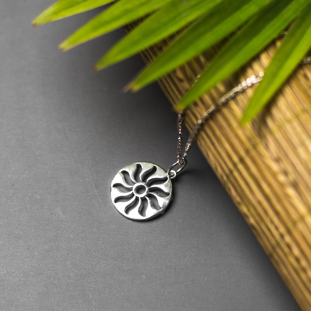 Sun Sterling Silver Necklace For Him