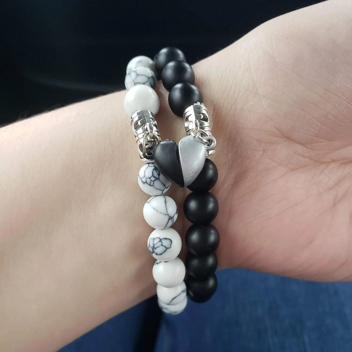 MHS.SUN 6MM Lava Stone Bracelets Women Men Elastic Stainless Steel  Accessories White Round Beads Yoga Healing Energy Jewelry - AliExpress