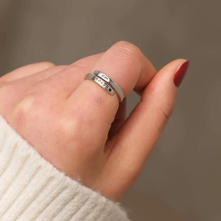 I Am Enough Sterling Silver Ring