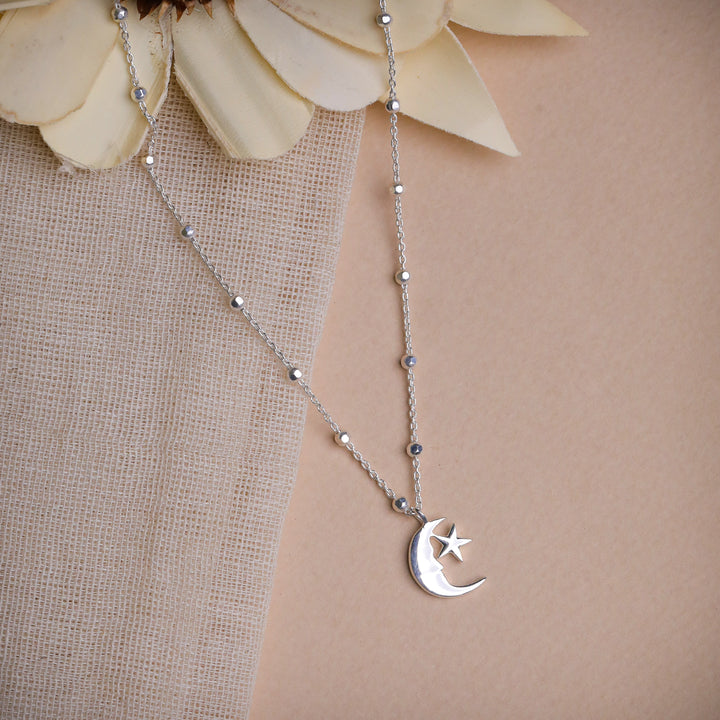 Moon Star Sterling Silver Anklet