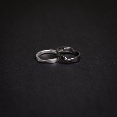 Eternity Promise Sterling Silver Mobius Couple Rings