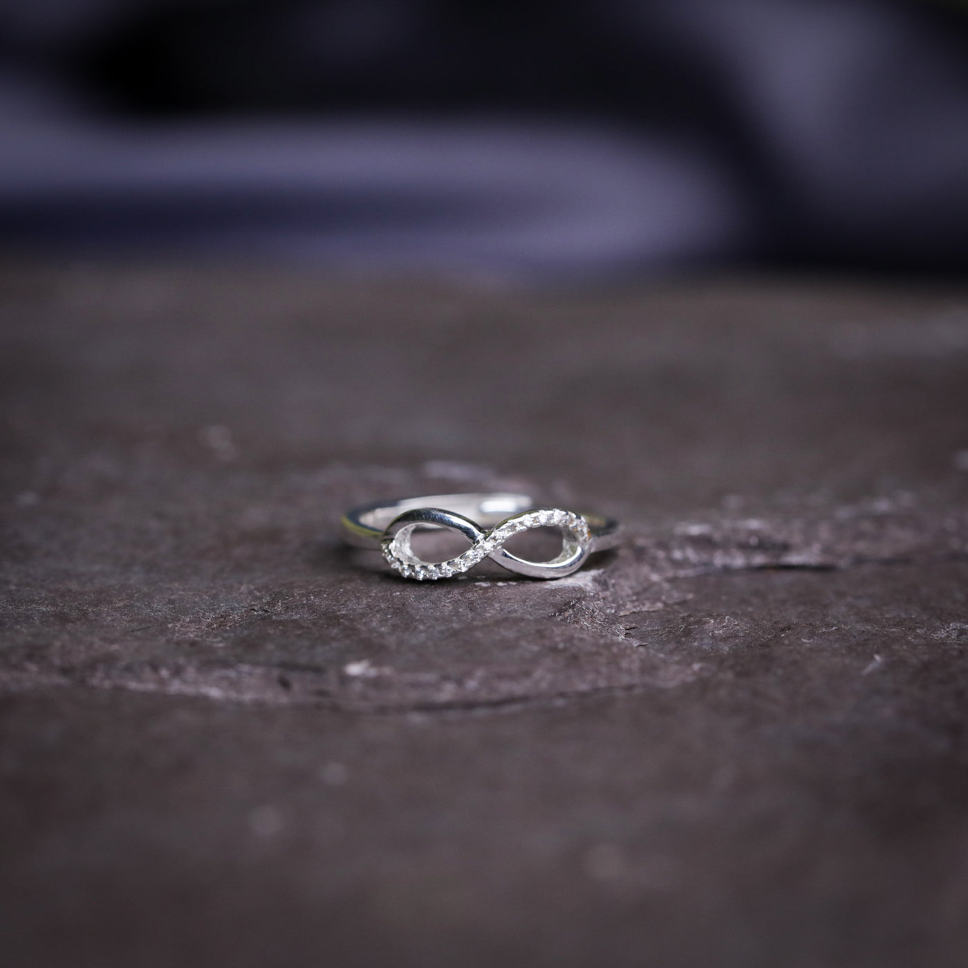 Infinity Zircon Sterling Silver Ring
